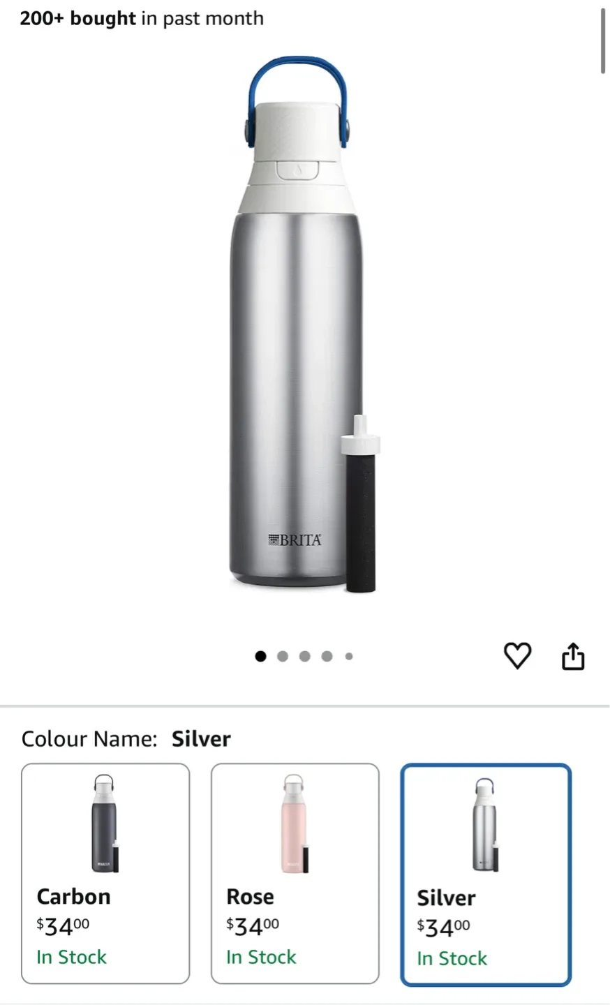 Brita Insulated Stainless Steel Filtering Water Bottle image indicator(4)