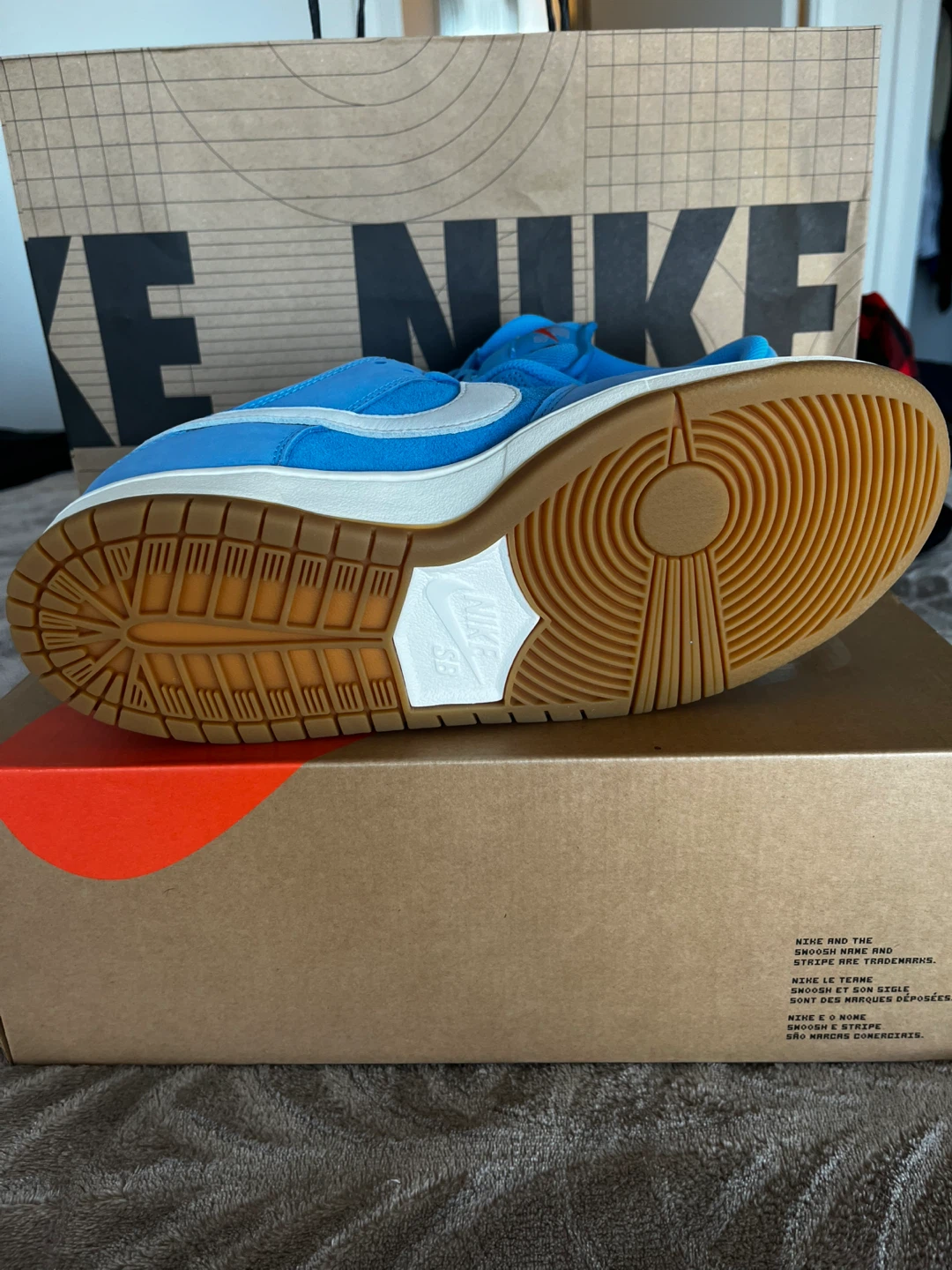 Nike SB Dunk Low Pro Unbleached Pack Blue US 9.5 - photo 3
