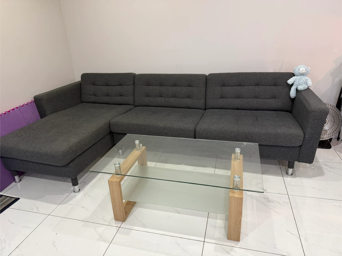 IKEA Morabo Sofa with Chaise Lounge - Gunnared Dark Gray - photo 3