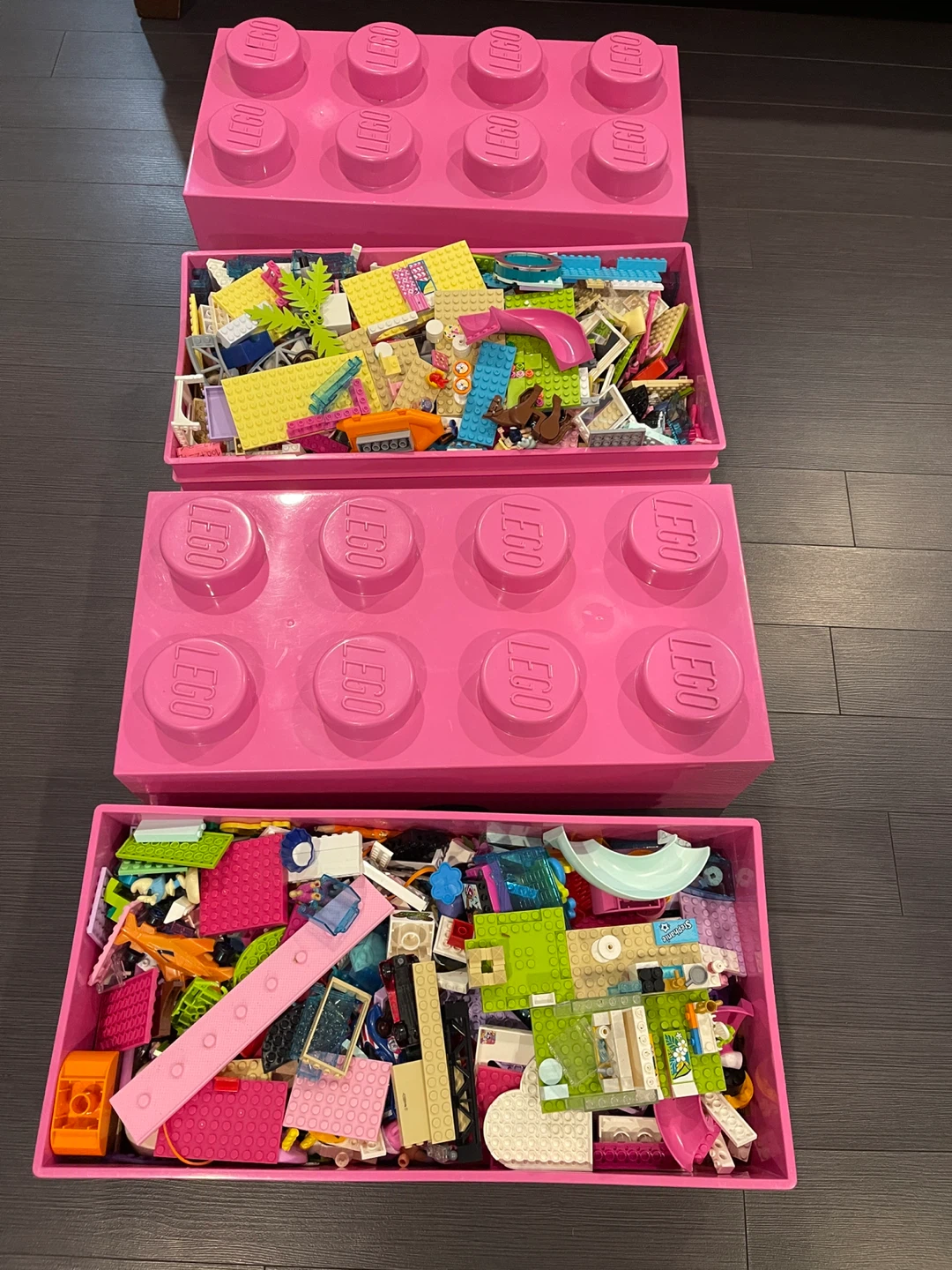 LEGO Storage Bricks with Legos- Pink