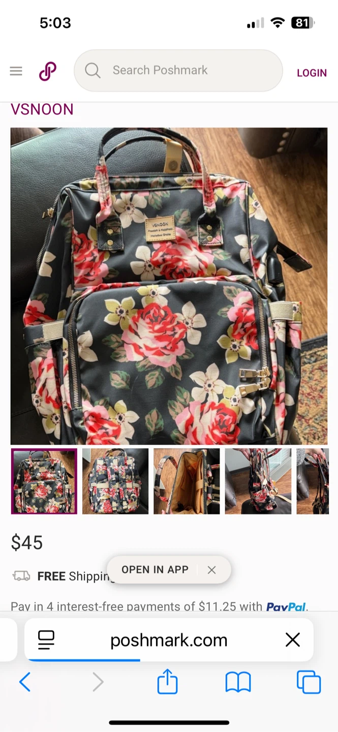 VSNOON Floral Diaper Backpack