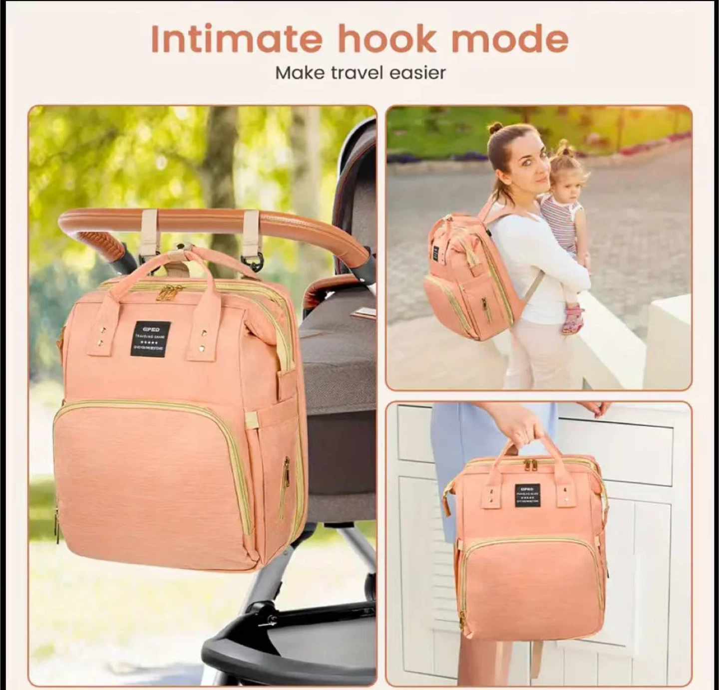 Stylish Diaper Bag - Black - photo 2