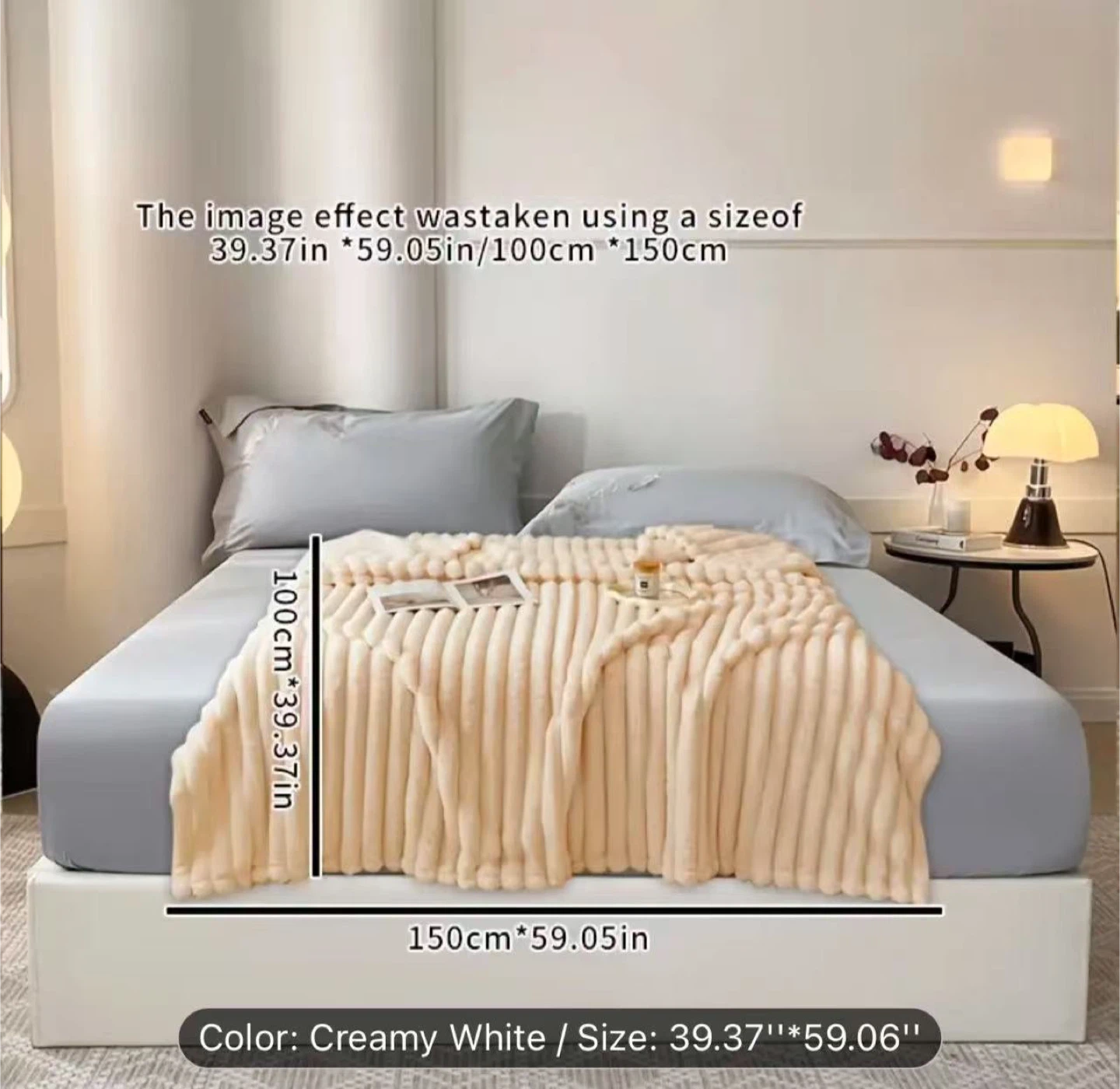 Creamy White Bed Blanket (39.37"x59.06") - photo 2