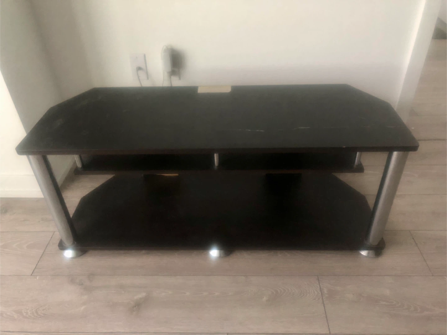 Black TV Stand with Shelves