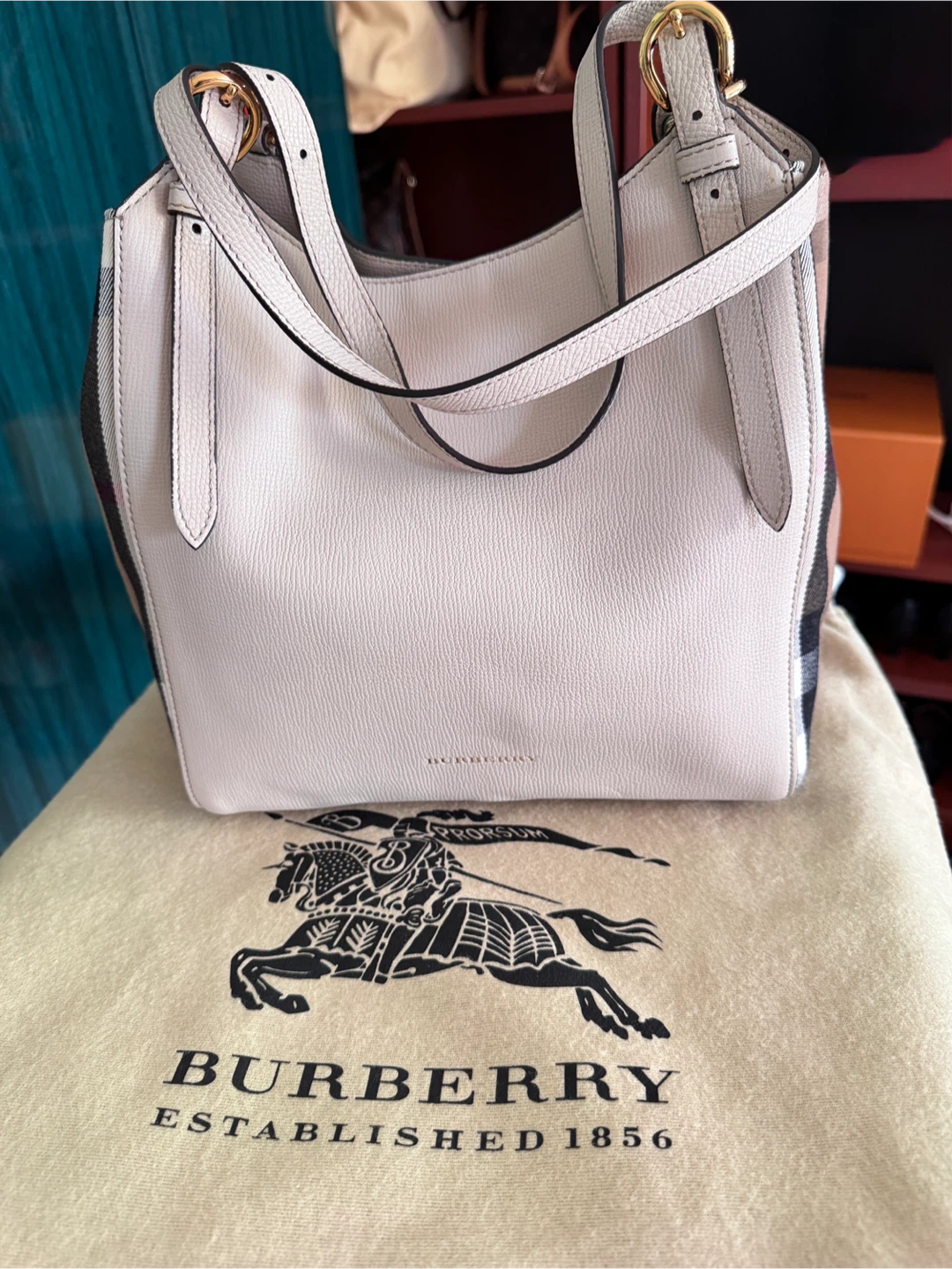 Burberry House Check Fabric Tote Bag