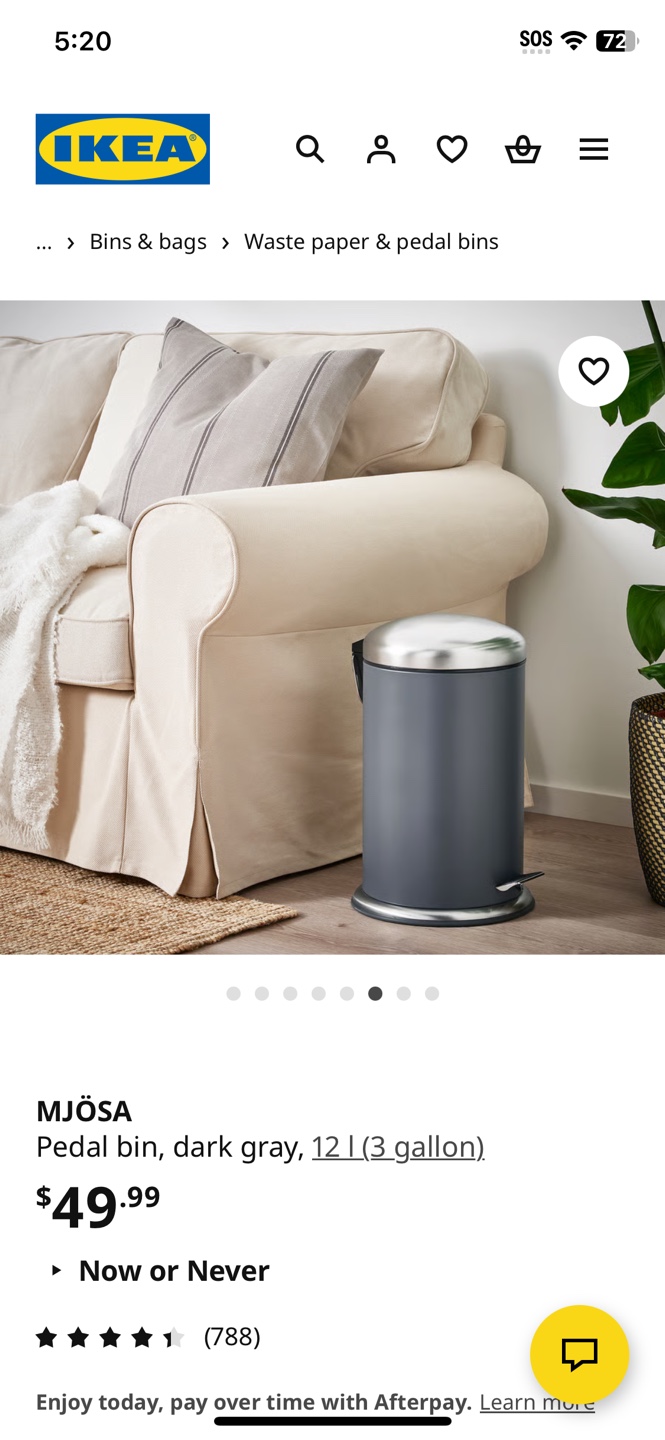 IKEA Mjösa Pedal Bin - Dark Grey, 12L (3 Gallon) - photo 3