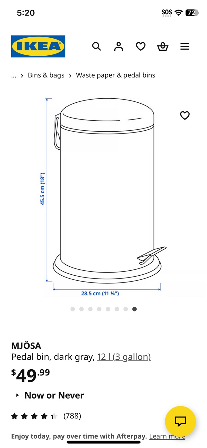 IKEA Mjösa Pedal Bin - Dark Grey, 12L (3 Gallon) - photo 4