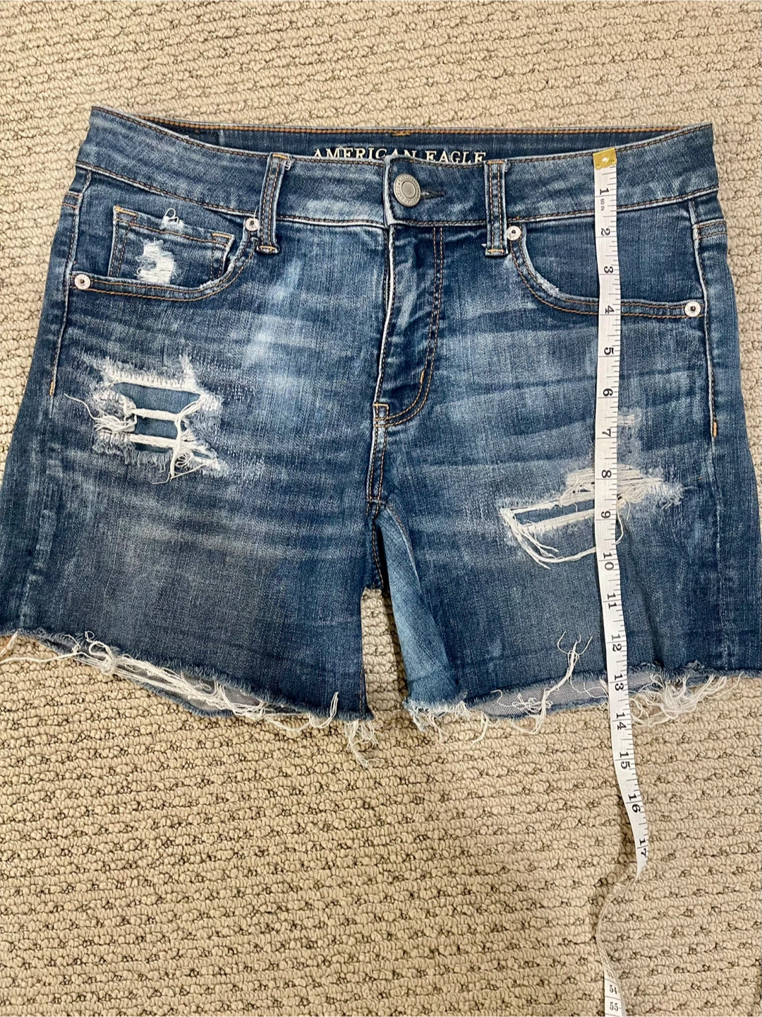 American Eagle distressed denim shorts