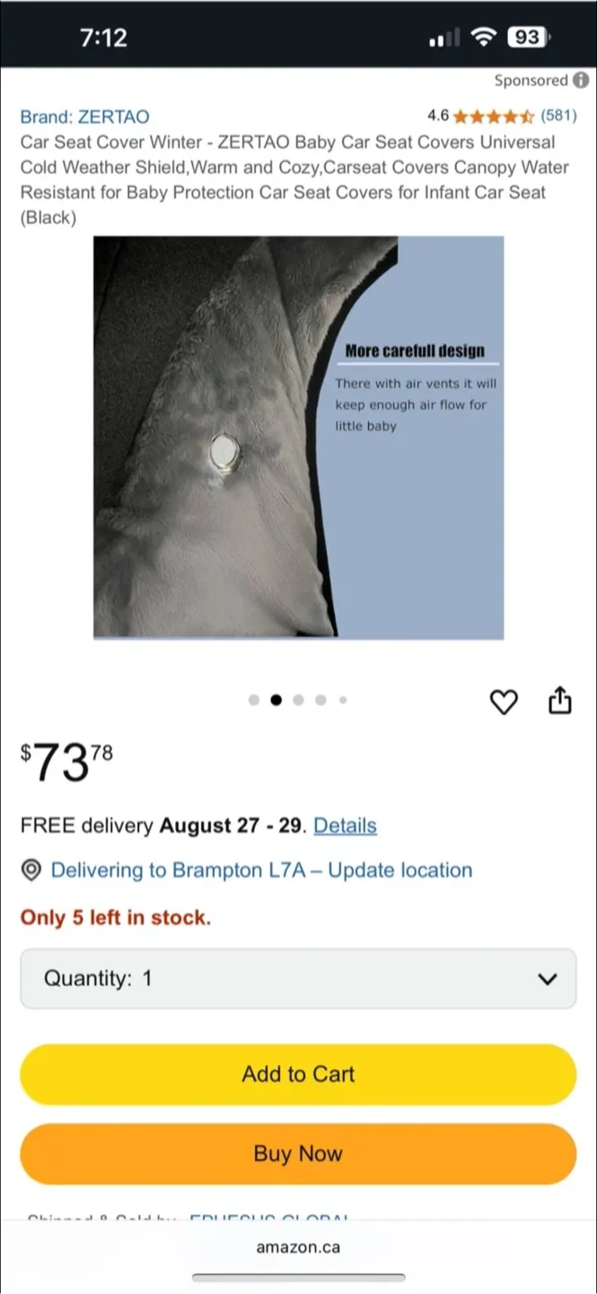 ZERTAO Baby Car Seat Cover - Black image indicator(6)