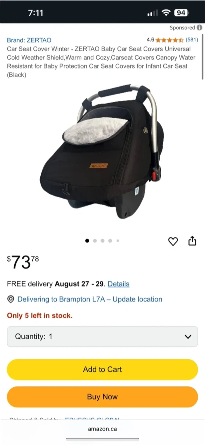 ZERTAO Baby Car Seat Cover - Black image indicator(5)