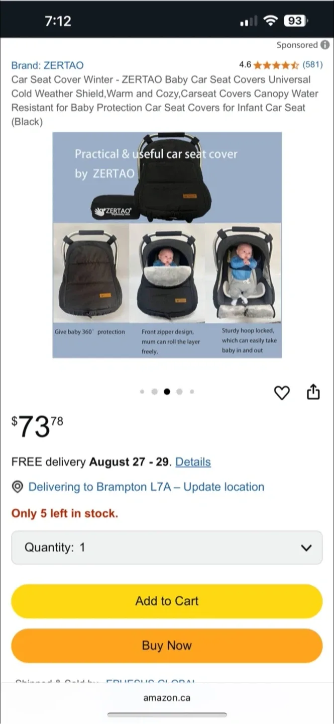 ZERTAO Baby Car Seat Cover - Black image indicator(7)