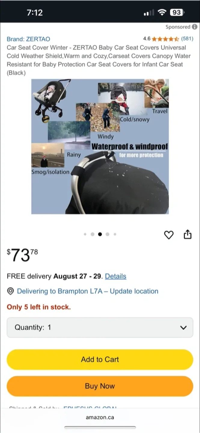 ZERTAO Baby Car Seat Cover - Black image indicator(8)