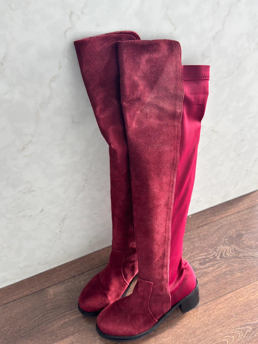 Stuart Weitzman Over-the-Knee Boots, Burgundy