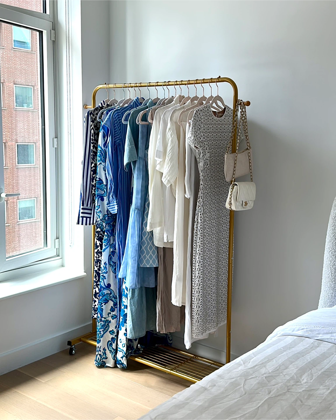 Gold Metal Rolling Garment Rack - photo 2