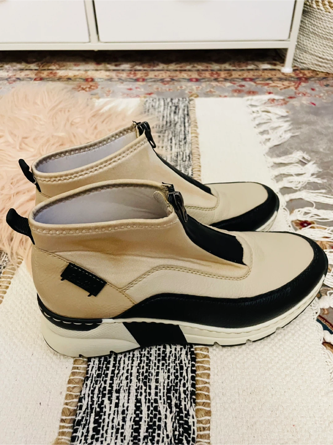 Rieker Beige & Black Ankle Boots - Size 40 - photo 3