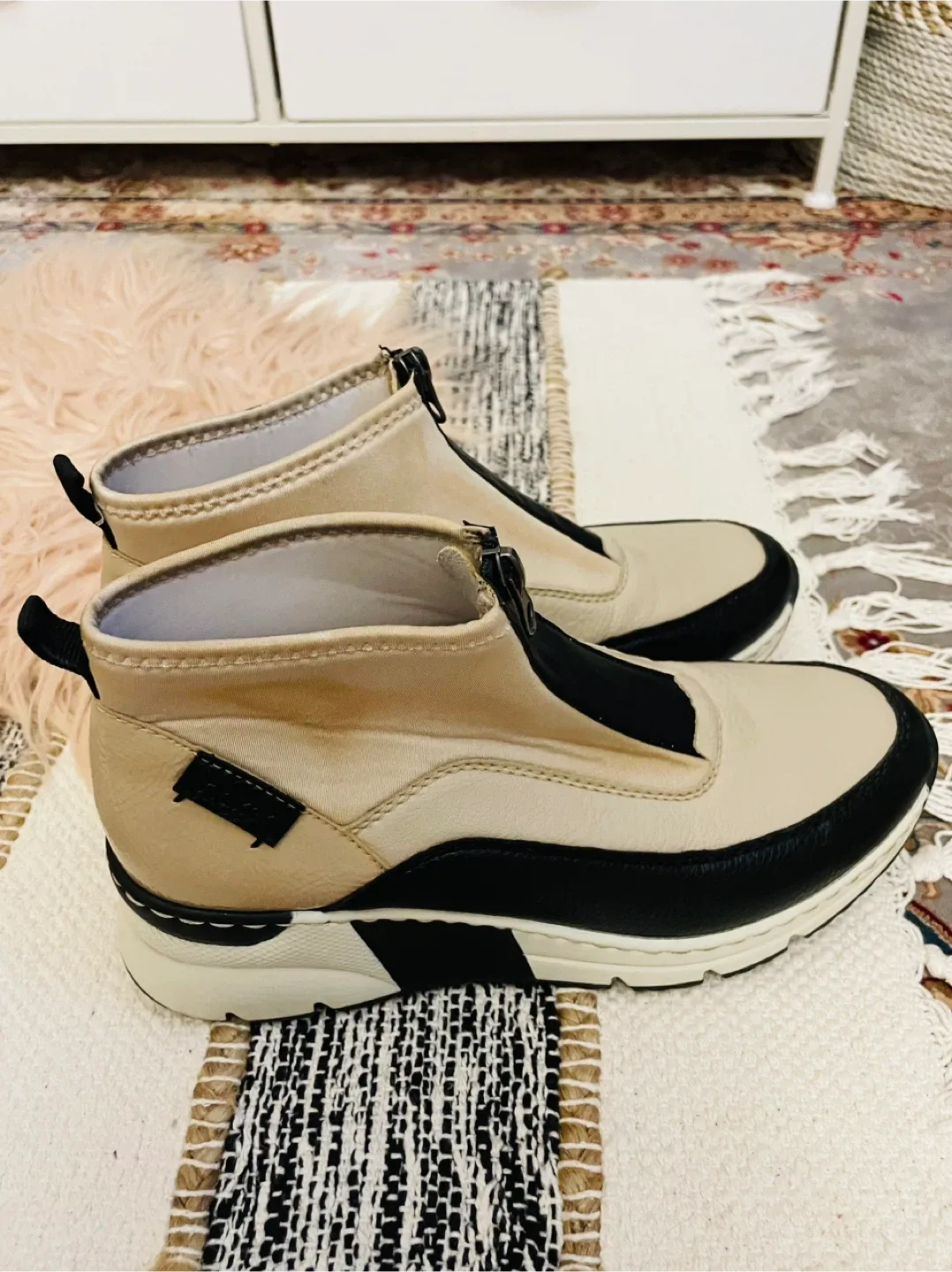 Rieker Beige & Black Ankle Boots - Size 40 image indicator(3)