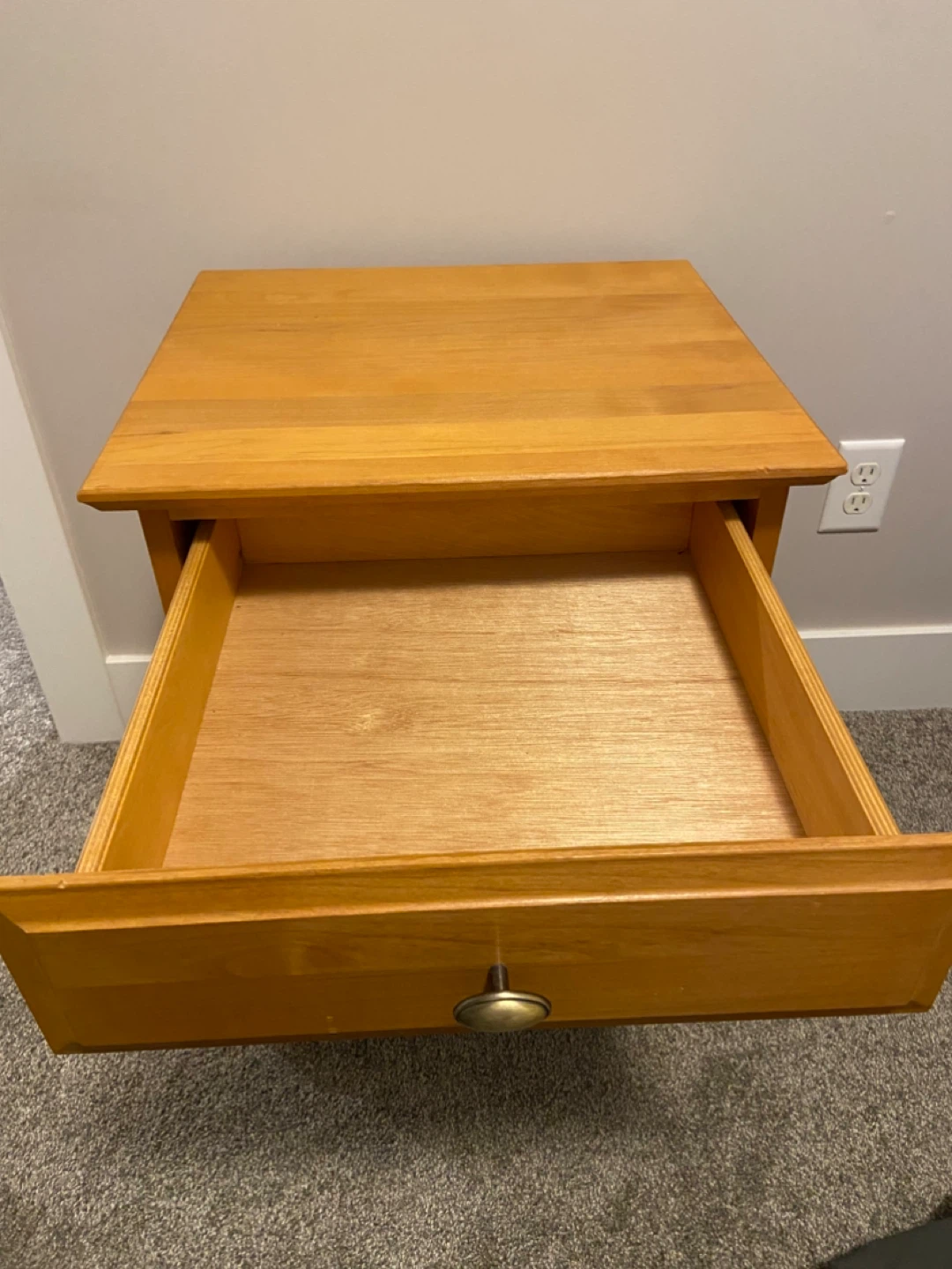 Wooden Nightstand with Drawer - photo 2