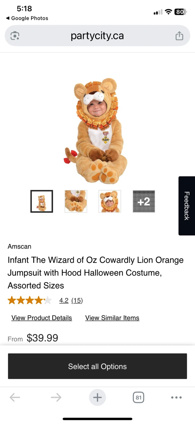 Wizard of Oz Cowardly Lion Costume (12-24 Months) - photo 5
