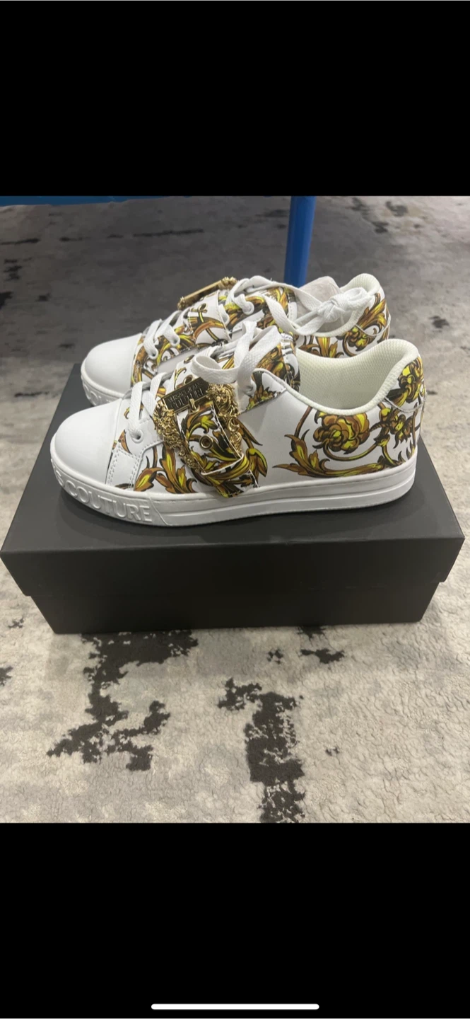 New Versace Jeans Couture White and Gold Sneakers Size 37 - photo 4