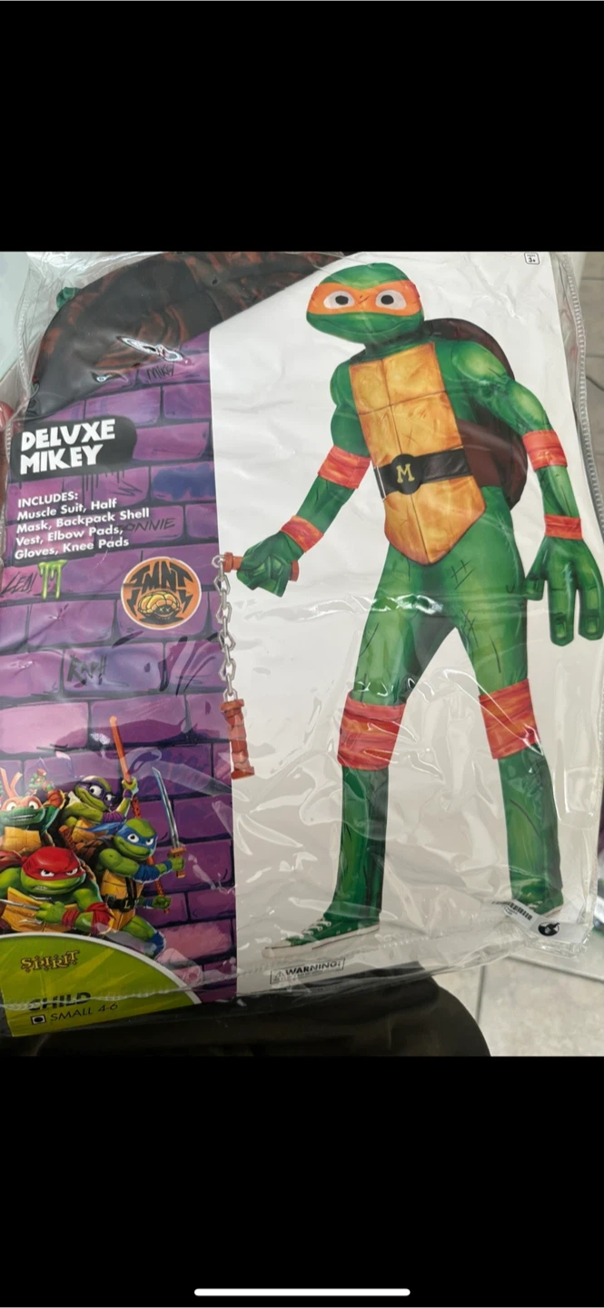 Deluxe Mikey Teenage Mutant Ninja Turtle Costume - Small (4-6)
