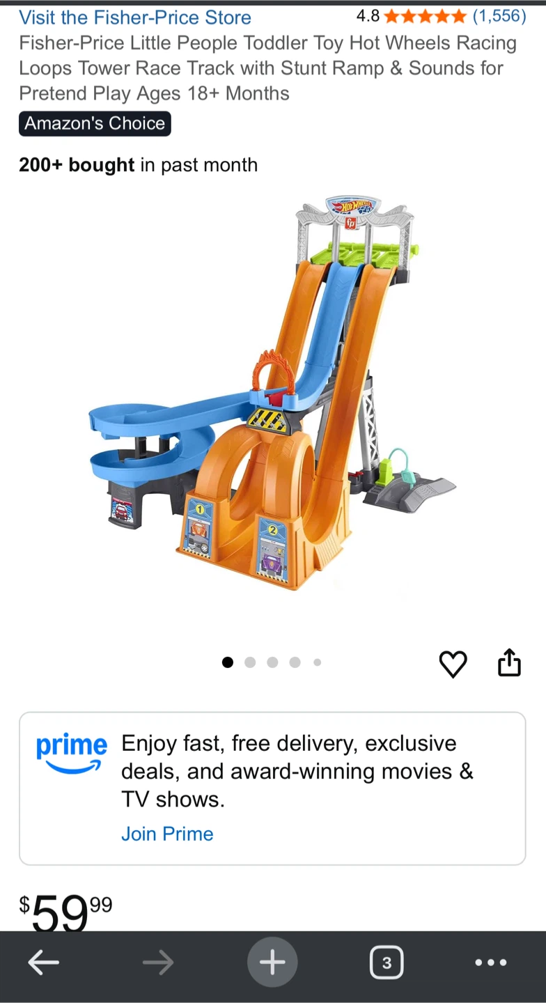Hot Wheels Fisher-Price Little People Loops Tower Race Track - photo 5