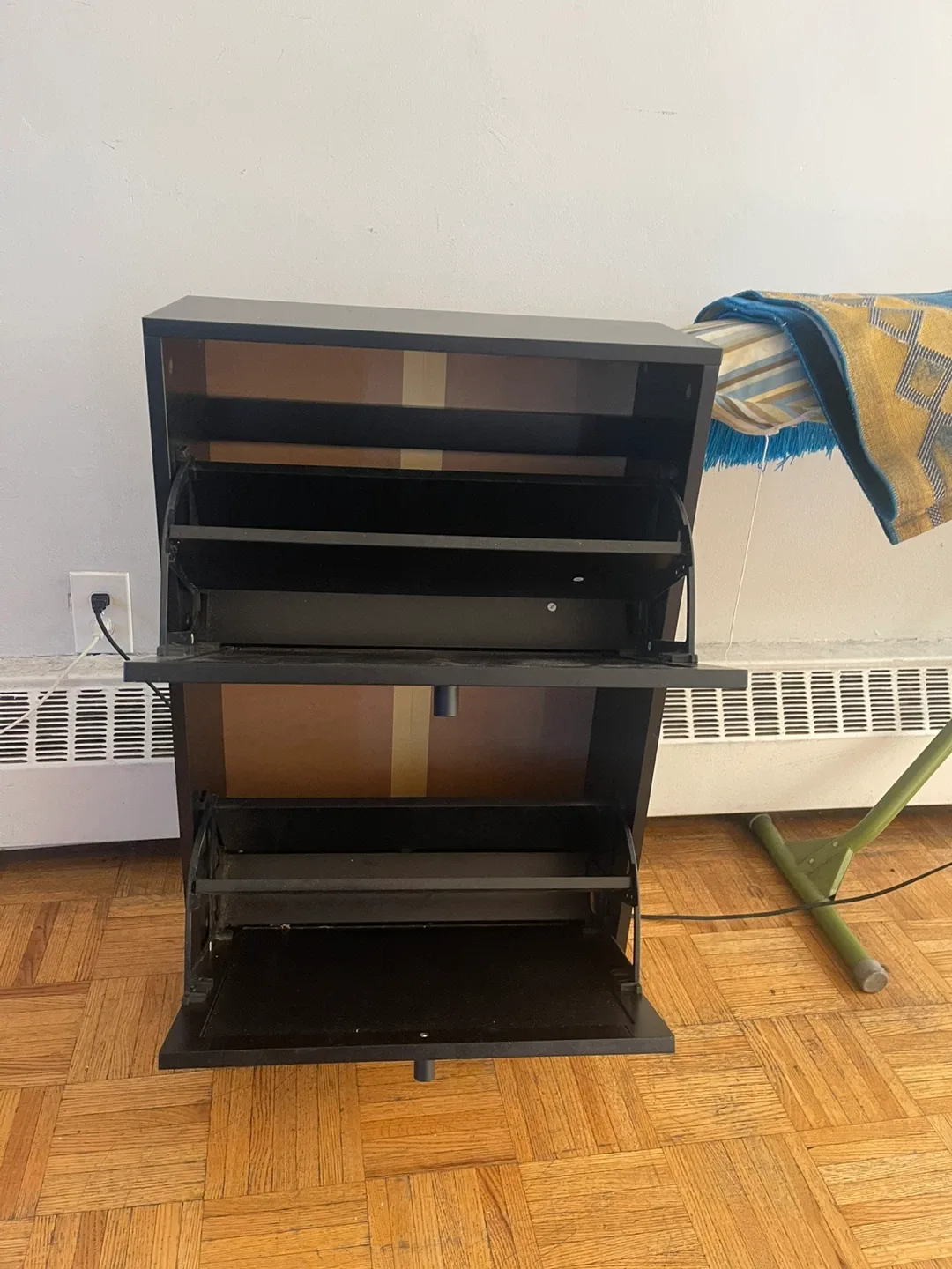 Black Cabinet with Rattan Doors image indicator(2)