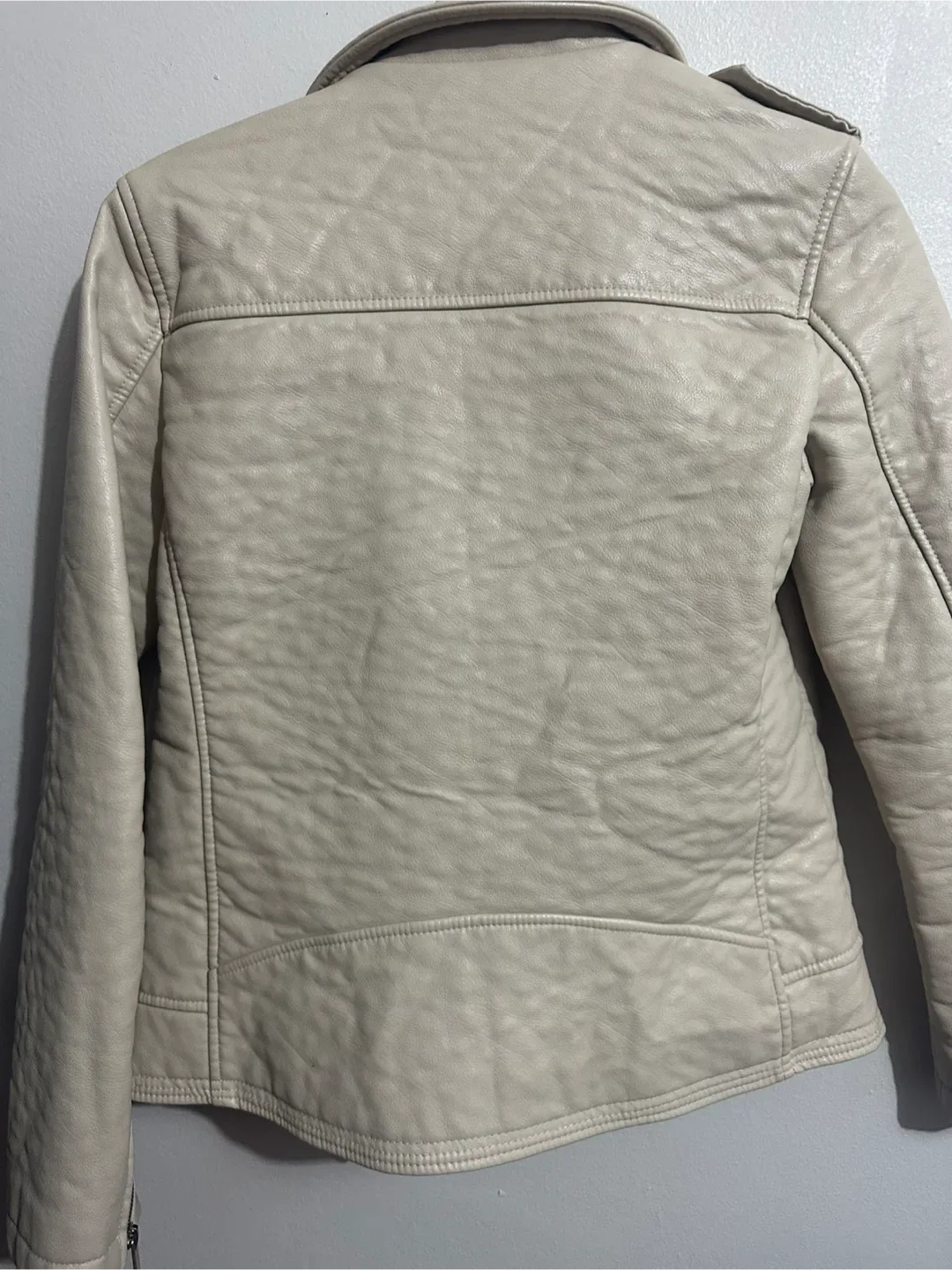 Forever 21 Faux Leather Jacket - Cream image indicator(3)
