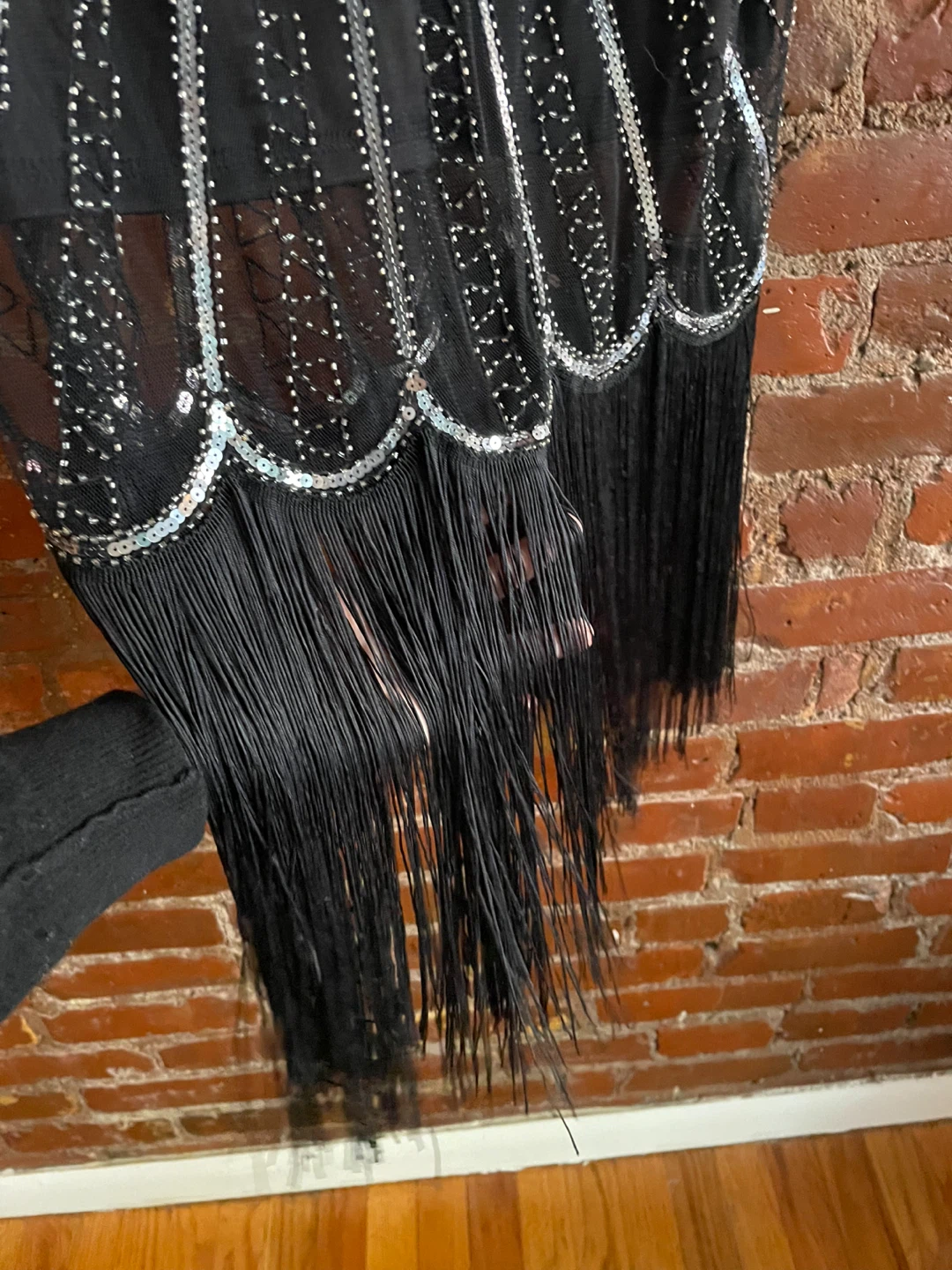 Flapper Dress - Black with Silver Sequin Details - photo 4