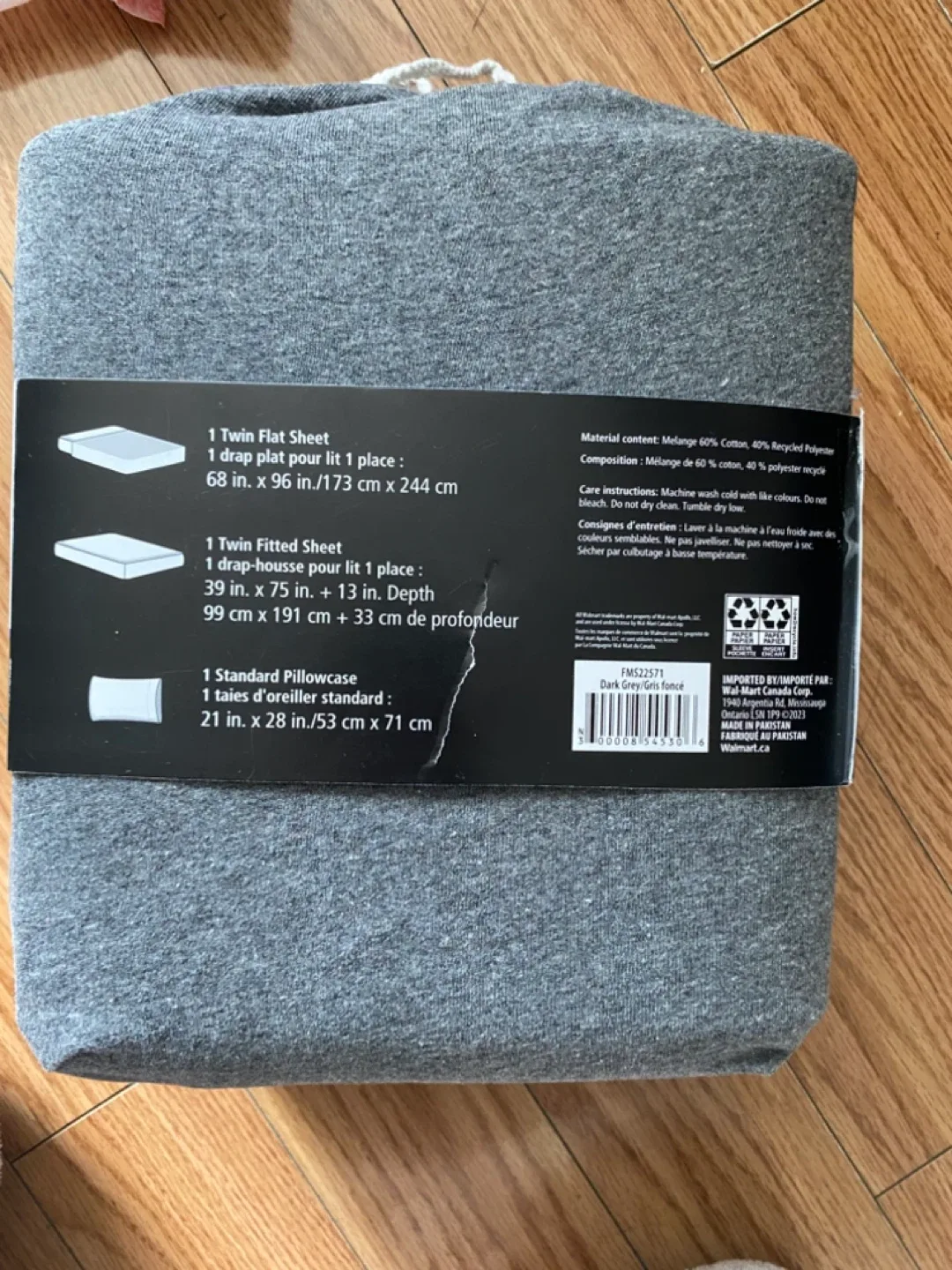Brand New Mainstays Twin Ultra Soft Jersey Sheet Set - Grey image indicator(2)