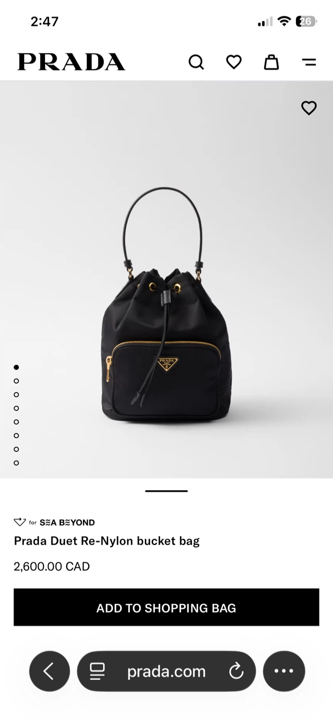 Prada Duet Re-Nylon Bucket Bag - Black - photo 2