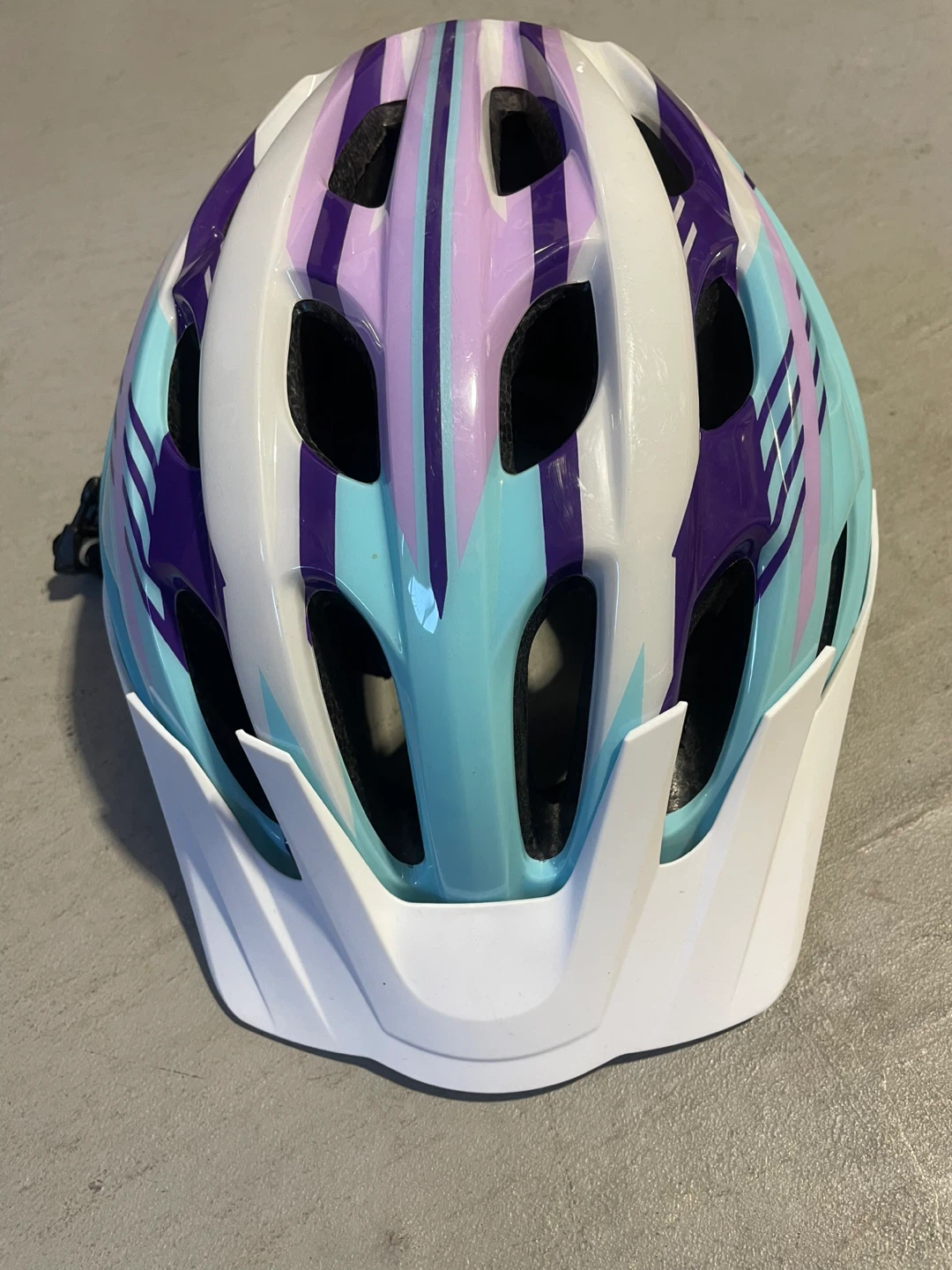 Youth Bike Helmet - White, Purple, Blue - photo 3