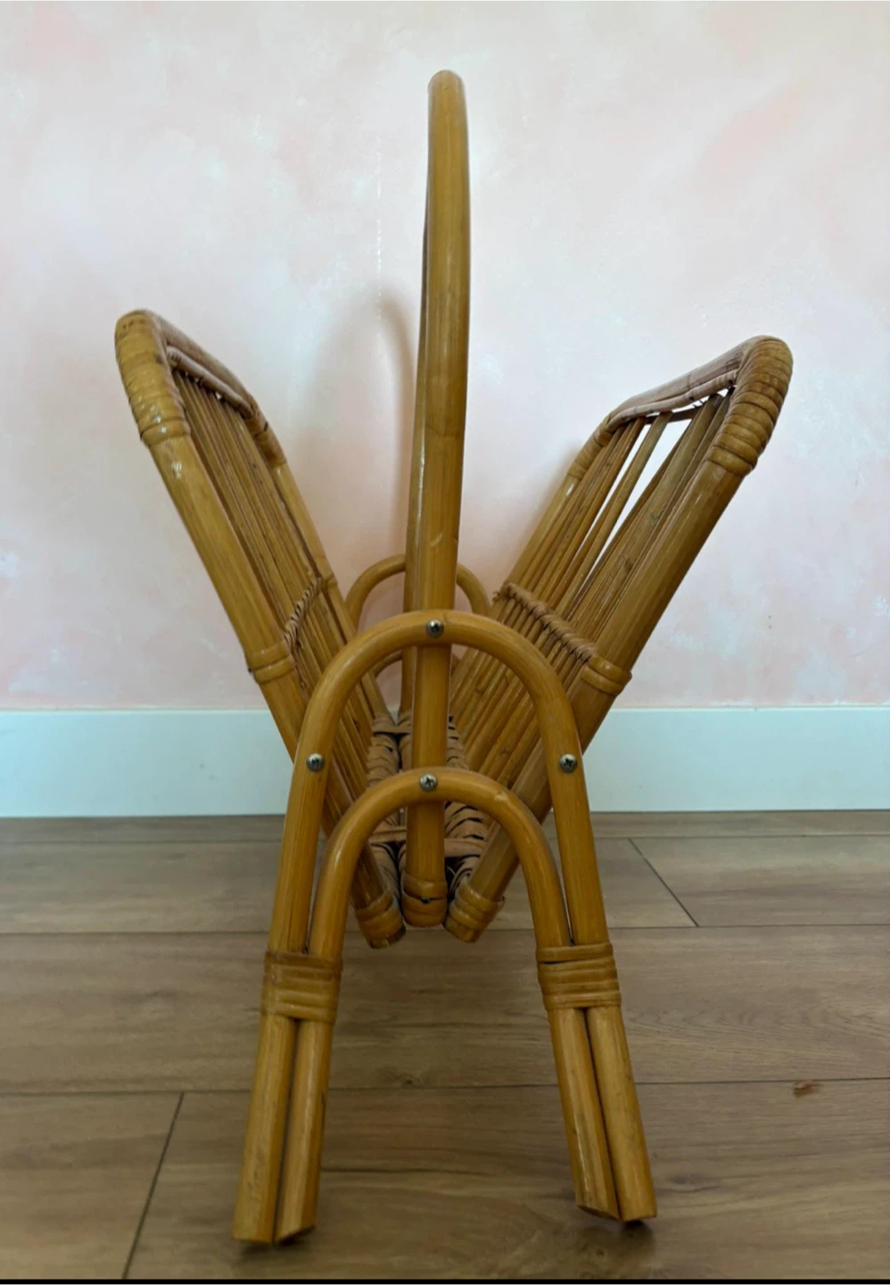 Vintage Rattan Magazine Rack - photo 2