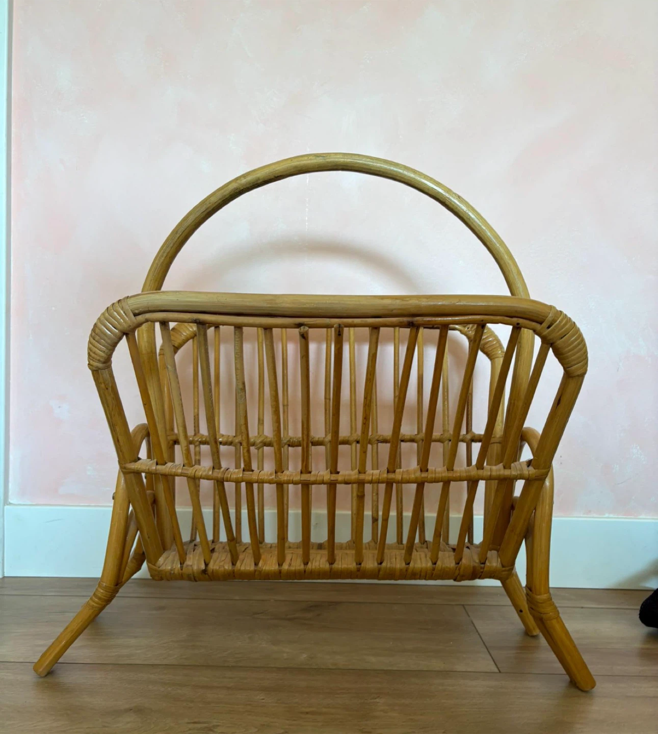 Vintage Rattan Magazine Rack