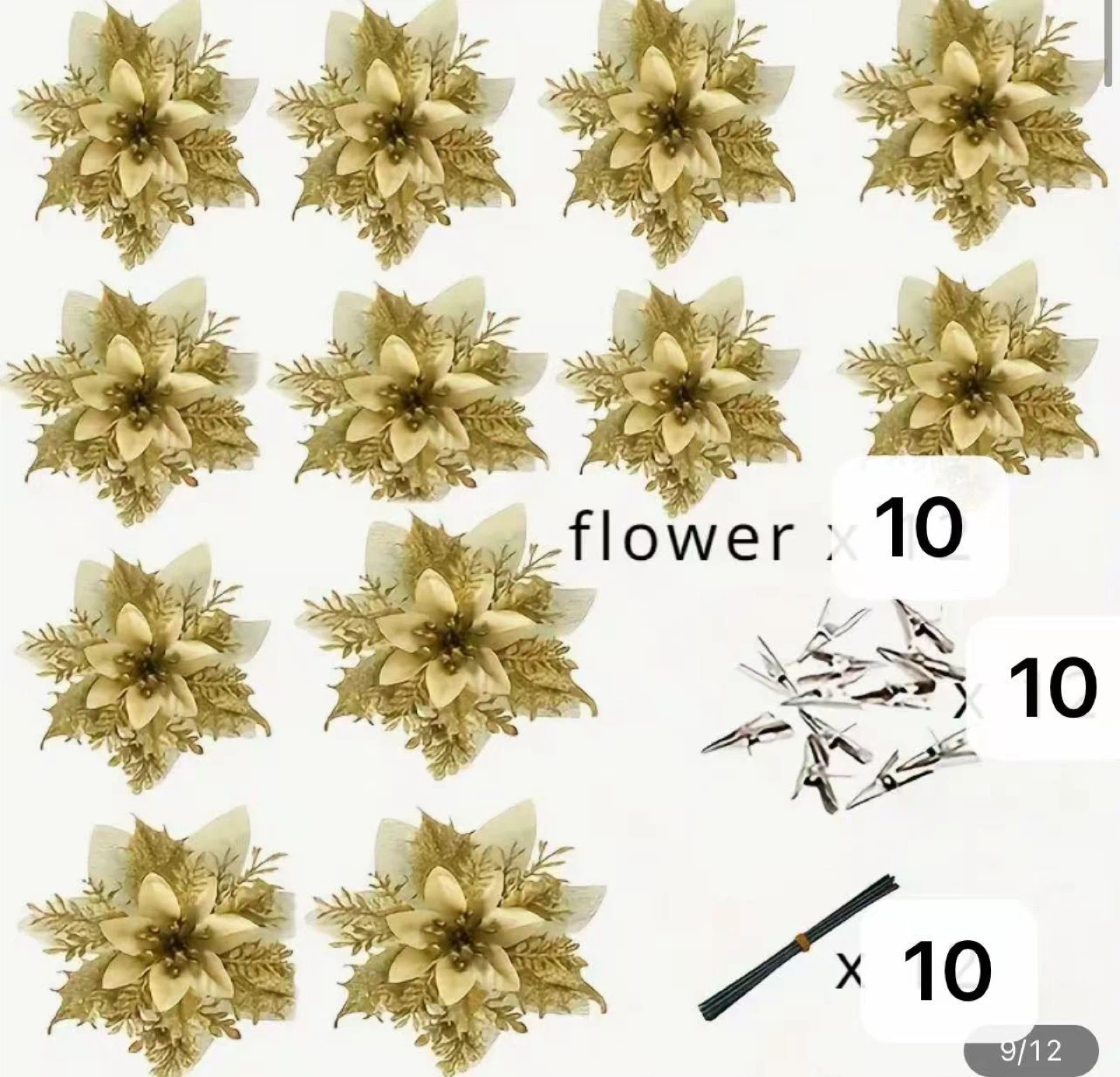 Golden Christmas Flowers