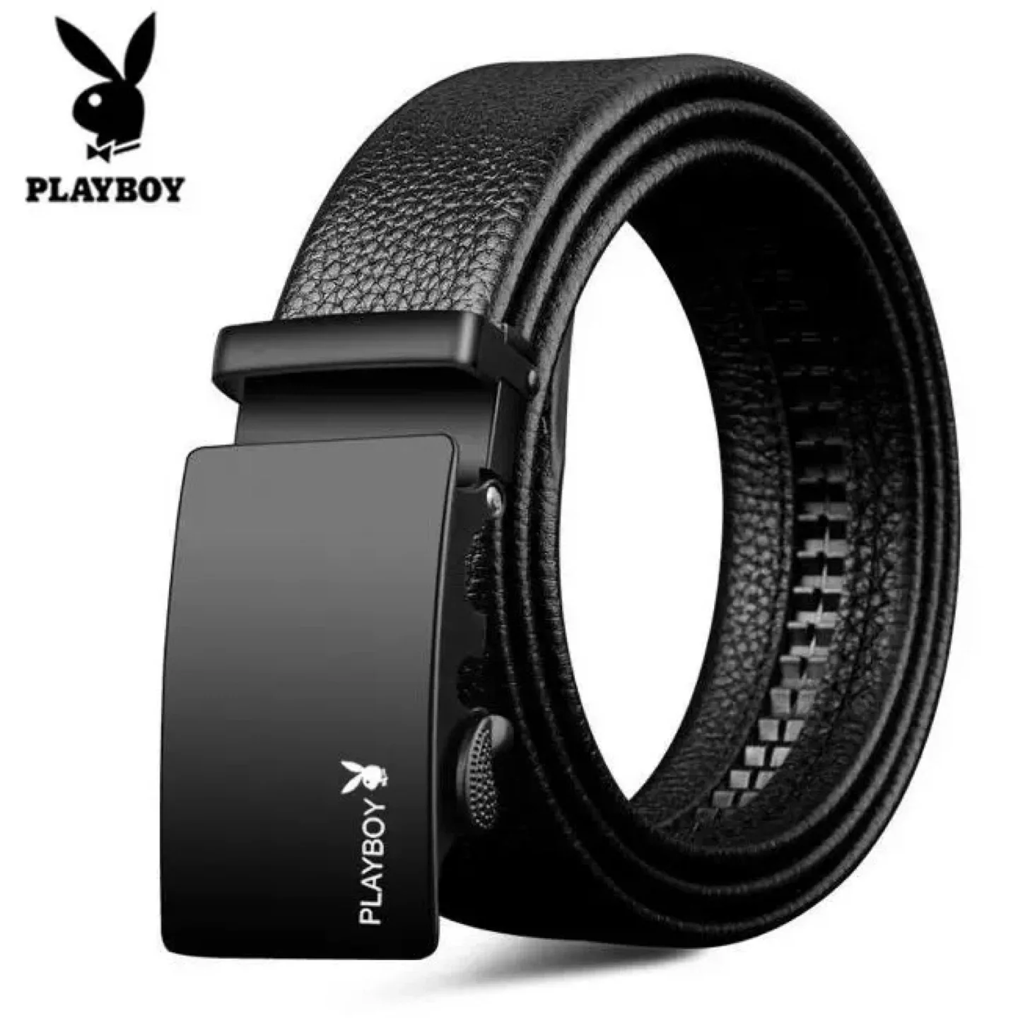 Playboy Black Leather Belt, New thumbnail