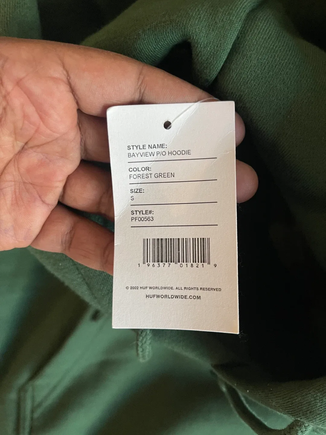 HUF x Thrasher Bayview P/O Hoodie - Forest Green, Size S image indicator(2)