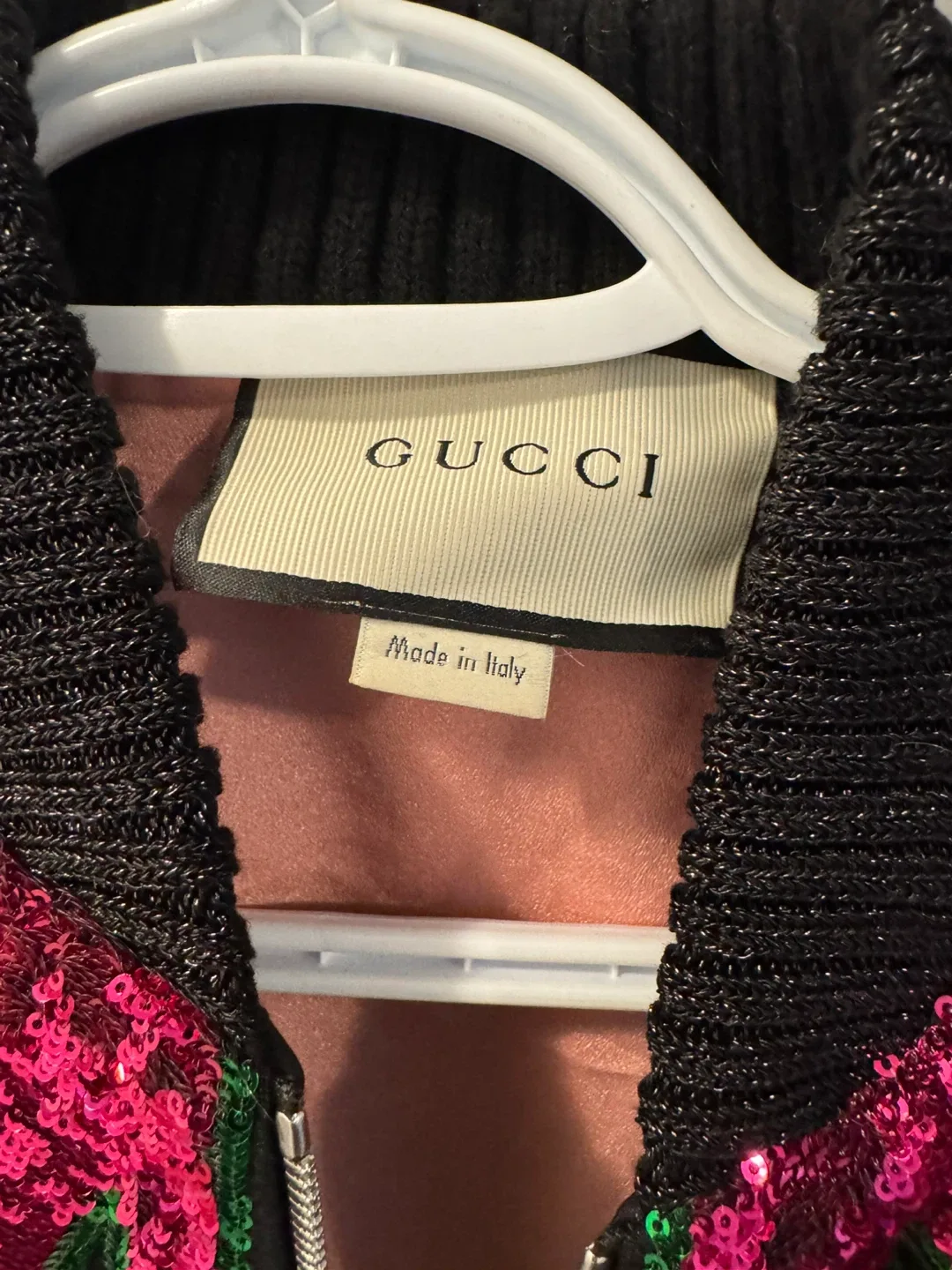Gucci Black Bomber Jacket with Sequin Detail image indicator(3)