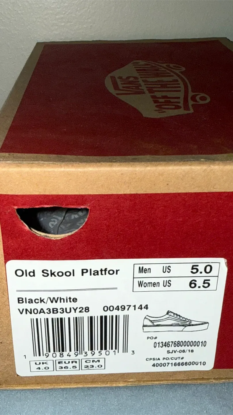 Vans Old Skool Platform Shoes - Black/White - Women's US 6.5 image indicator(9)