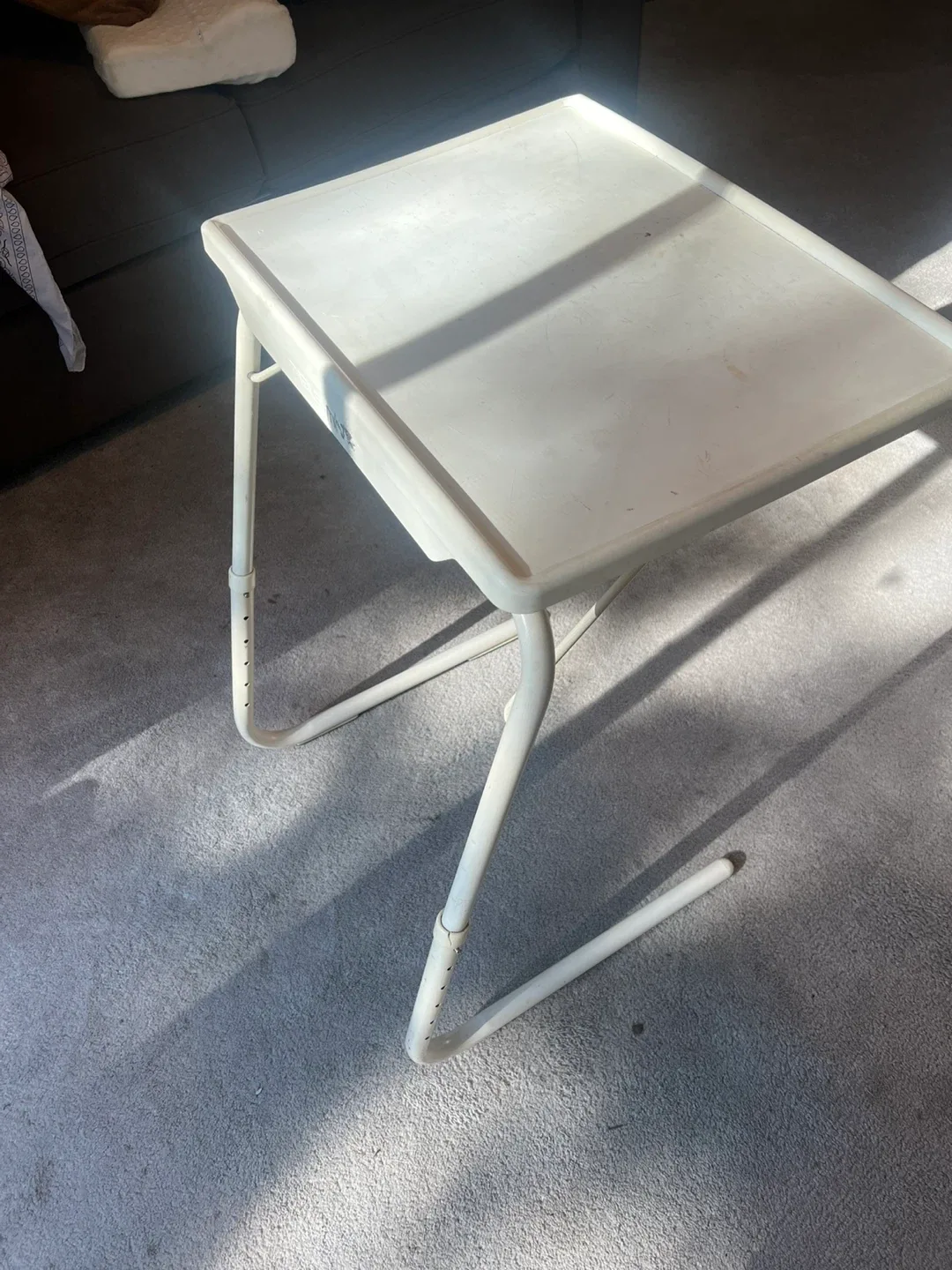 Adjustable White Folding Table
