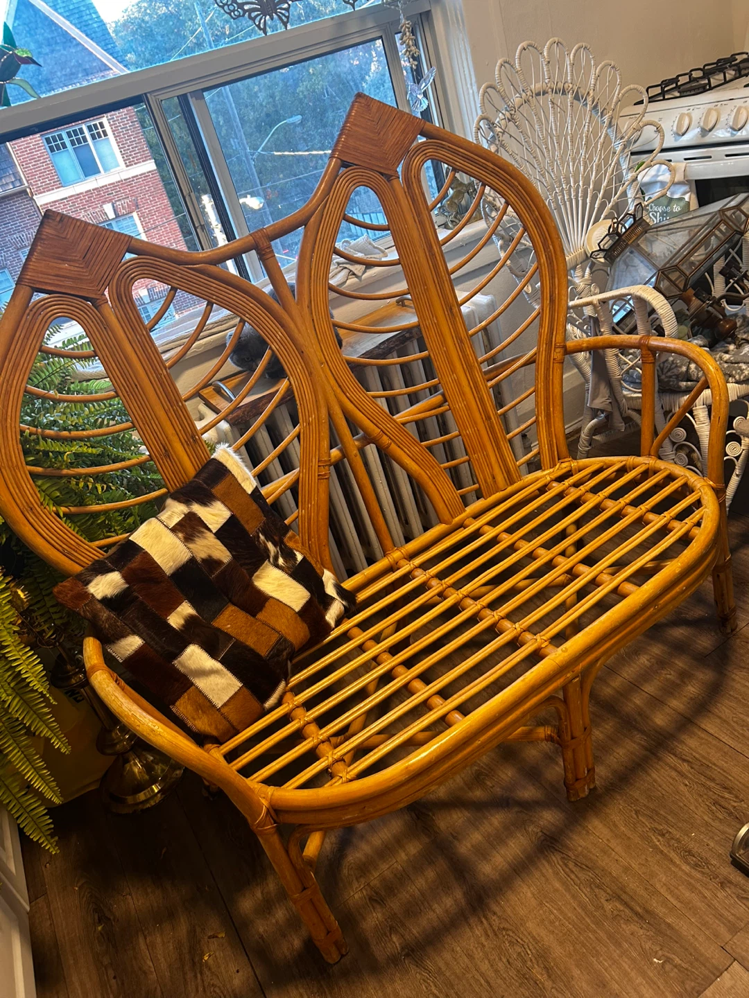 Super rare bamboo loveseat