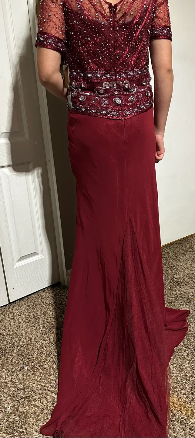Burgundy Beaded Formal Gown image indicator(2)