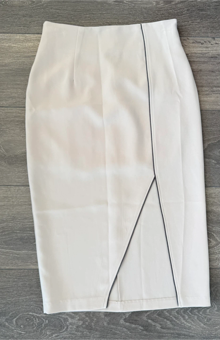 Beige Pencil Skirt with Slit