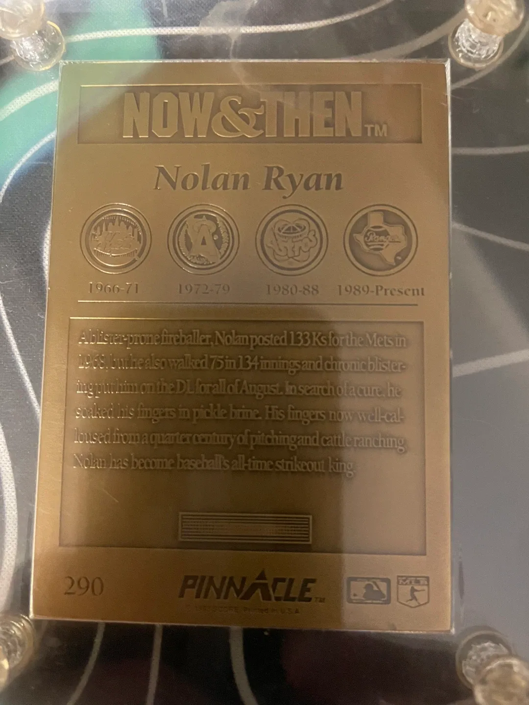 Nolan Ryan Now & Then Pinnacle Trading Card image indicator(2)