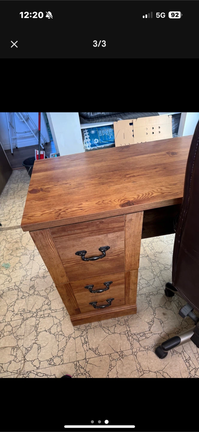 Wooden L-Shaped Desk with Hutch - photo 3