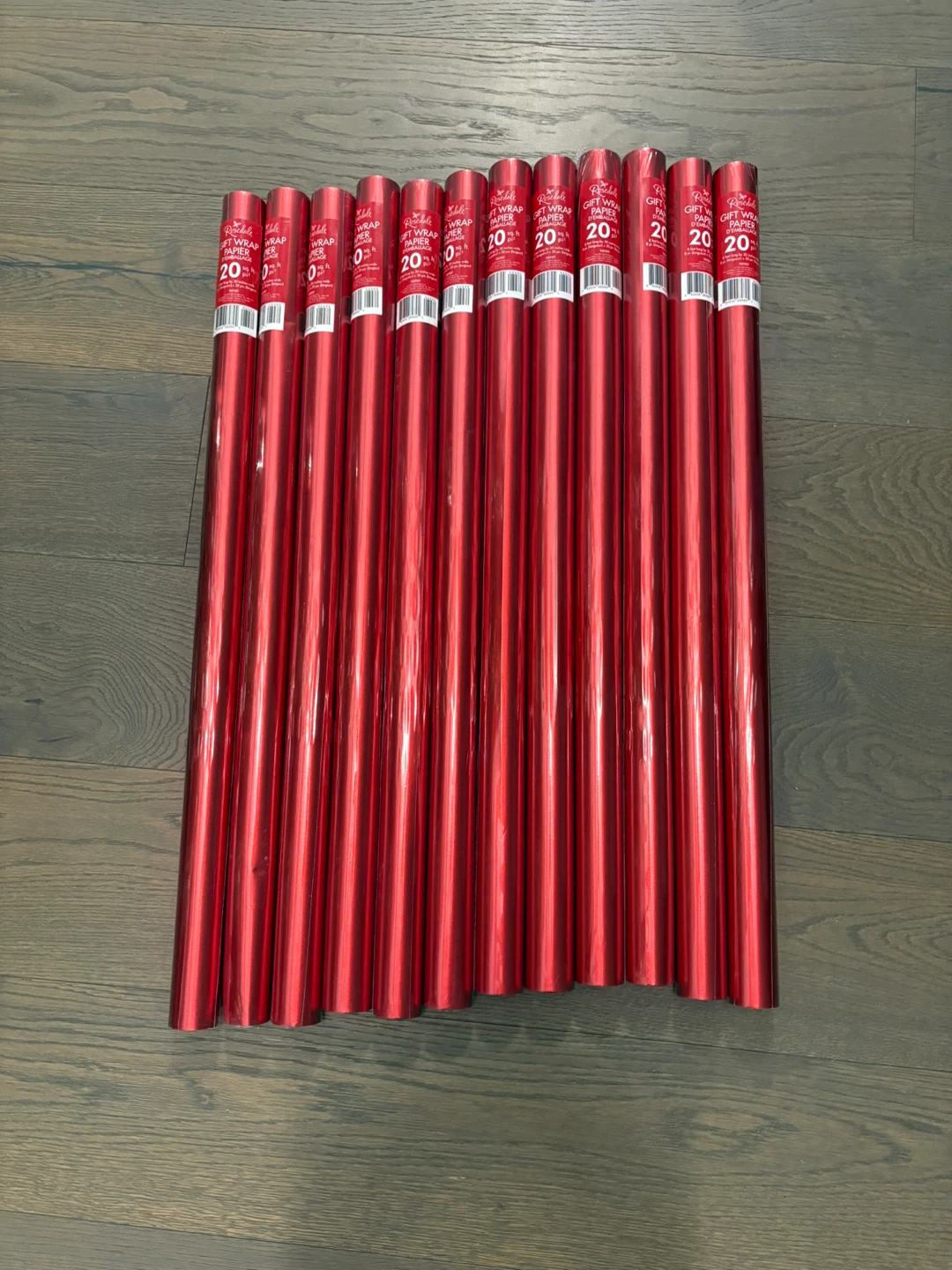 Metallic red holiday/Christmas roll wrap $4EACH