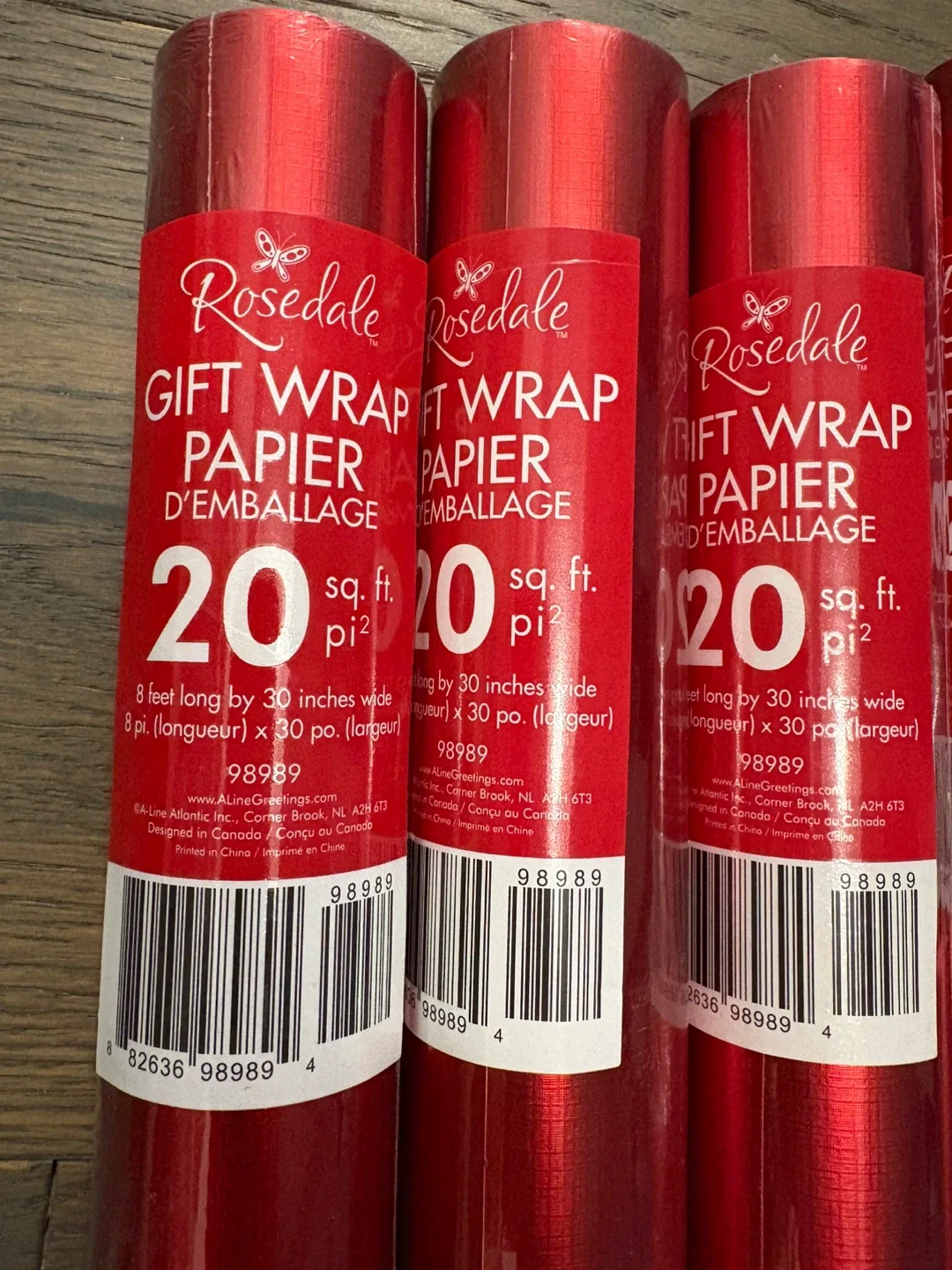 Metallic red holiday/Christmas roll wrap $5 EACH image indicator(2)