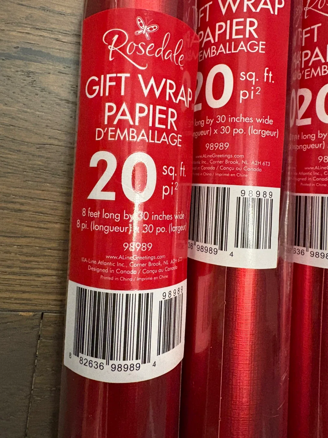 Metallic red holiday/Christmas roll wrap $5 EACH image indicator(3)