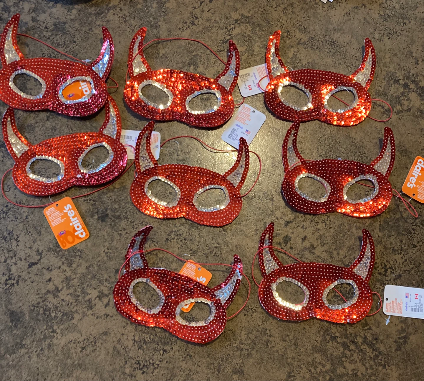 Nine Claire's Devil Horn Masks - Red