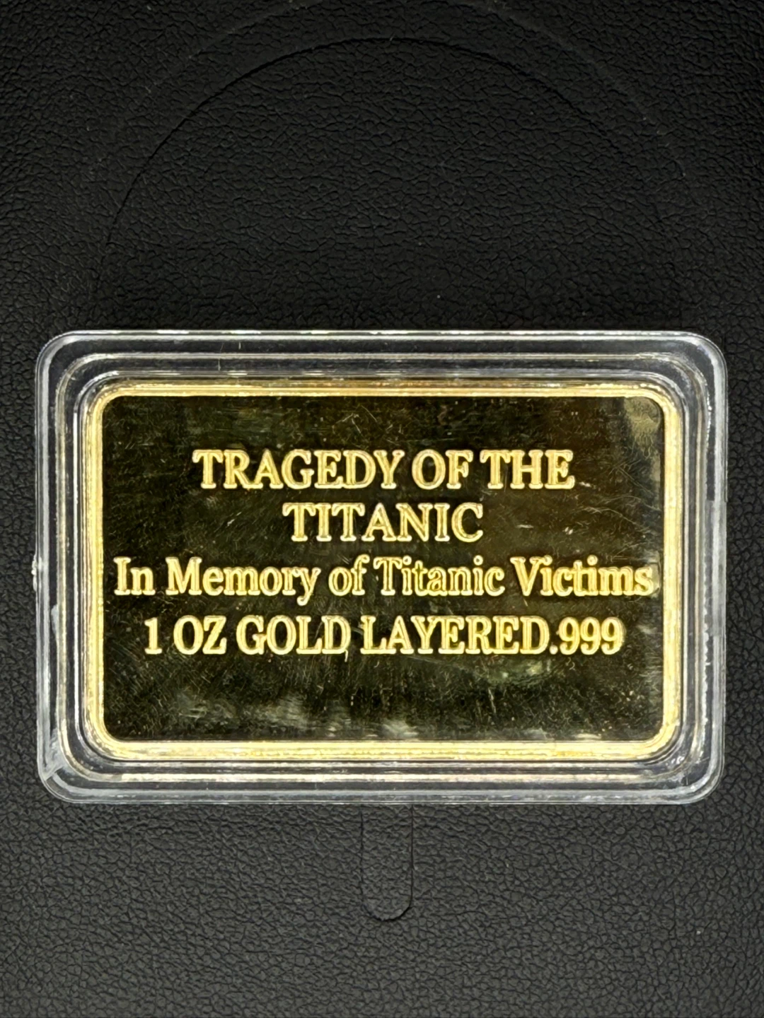 Titanic 1 OZ Gold Layered .999 Bar - photo 2