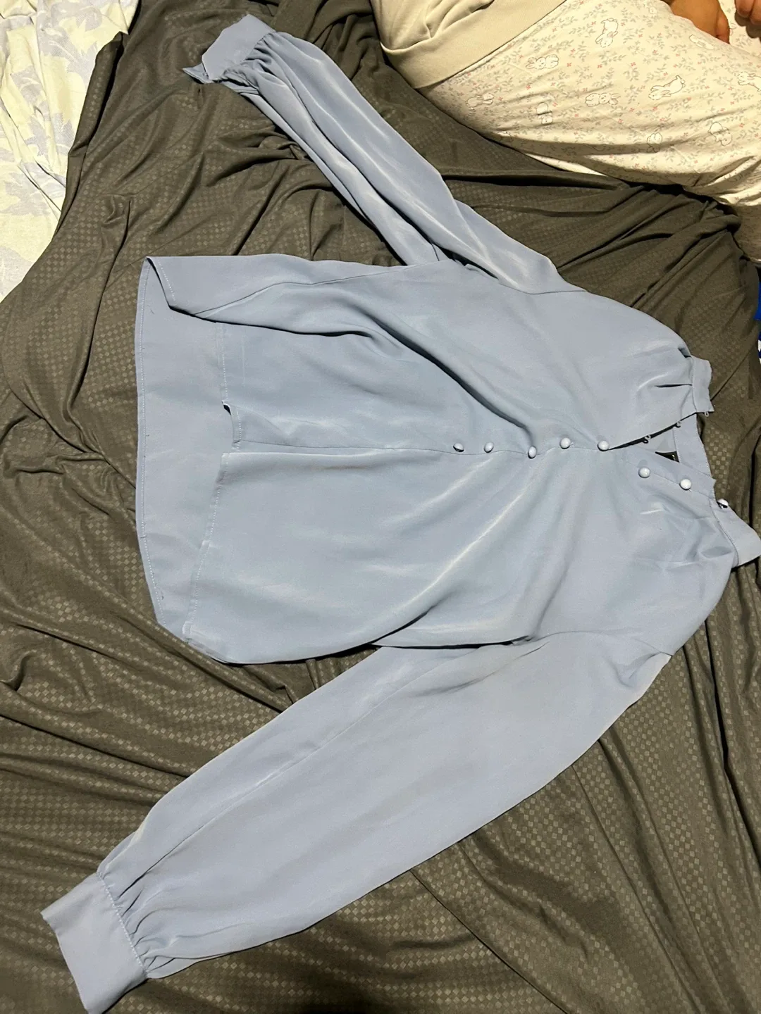 Light Blue Long Sleeve Blouse thumbnail